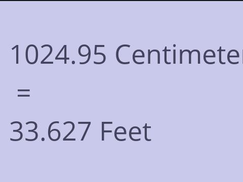 1024.95 CM TO FEET