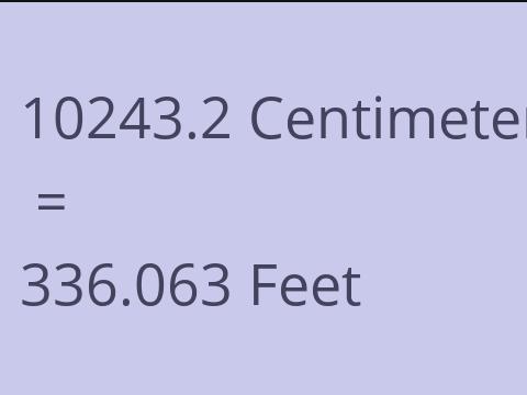 10243.2 CM TO FEET