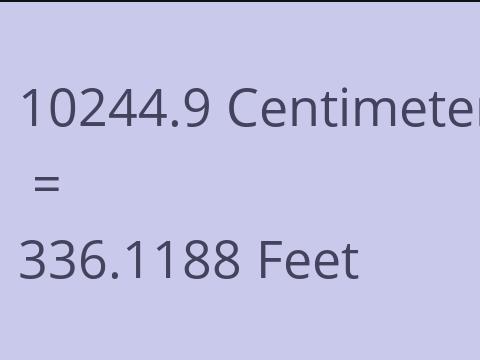 10244.9 CM TO FEET
