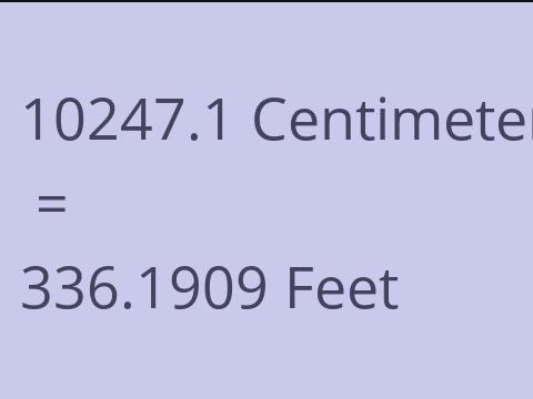 10247.1 CM TO FEET