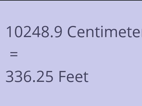 10248.9 CM TO FEET