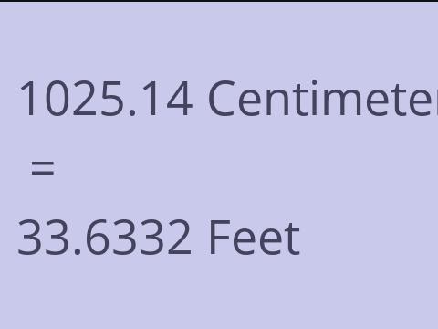 1025.14 CM TO FEET