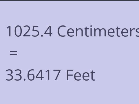 1025.4 CM TO FEET