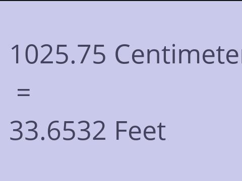 1025.75 CM TO FEET