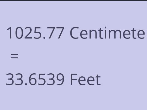 1025.77 CM TO FEET