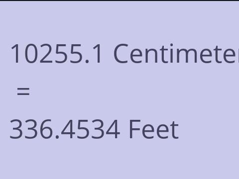10255.1 CM TO FEET