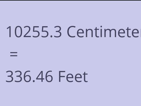 10255.3 CM TO FEET