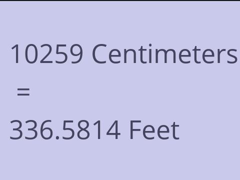 10259 CM TO FEET