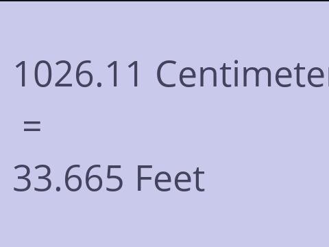 1026.11 CM TO FEET