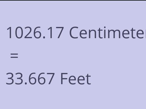 1026.17 CM TO FEET