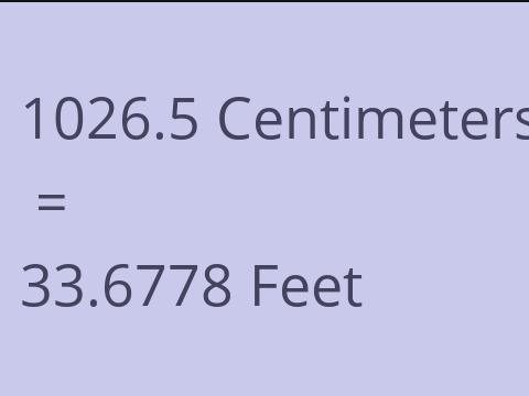 1026.5 CM TO FEET