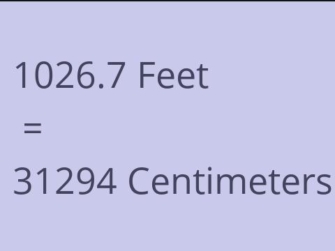 1026.7 FEET TO CM