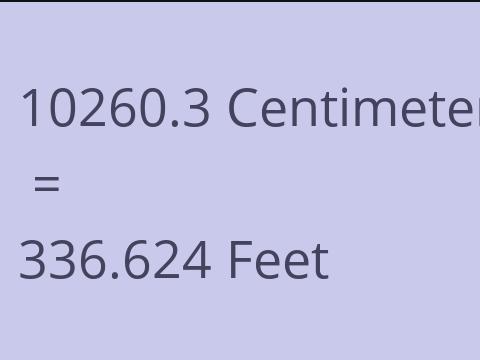 10260.3 CM TO FEET
