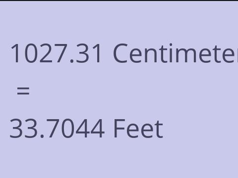 1027.31 CM TO FEET