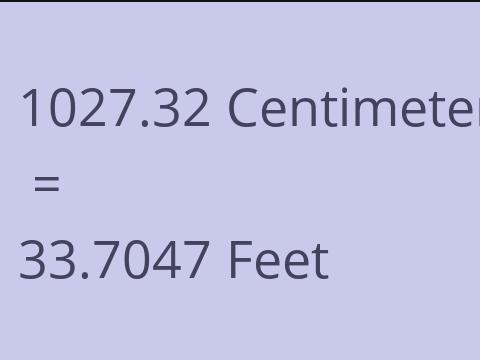 1027.32 CM TO FEET