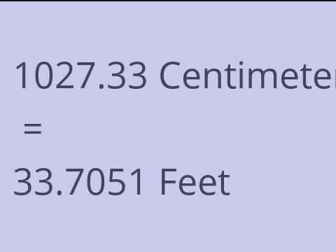 1027.33 CM TO FEET