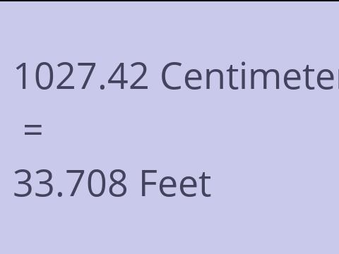 1027.42 CM TO FEET