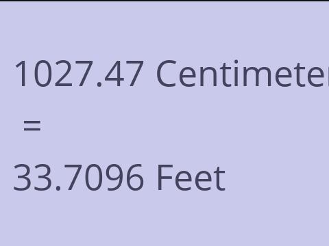 1027.47 CM TO FEET