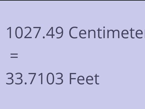 1027.49 CM TO FEET