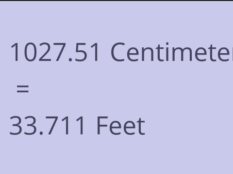 1027.51 CM TO FEET