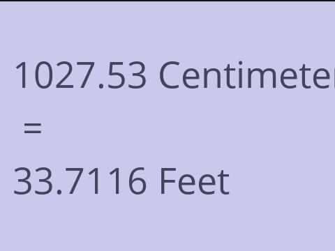 1027.53 CM TO FEET