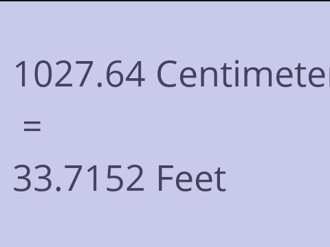 1027.64 CM TO FEET