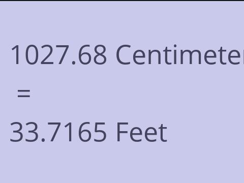 1027.68 CM TO FEET