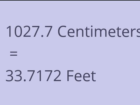 1027.7 CM TO FEET