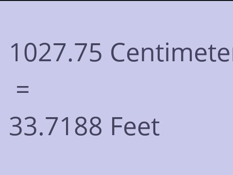 1027.75 CM TO FEET