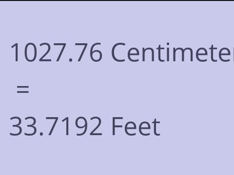 1027.76 CM TO FEET