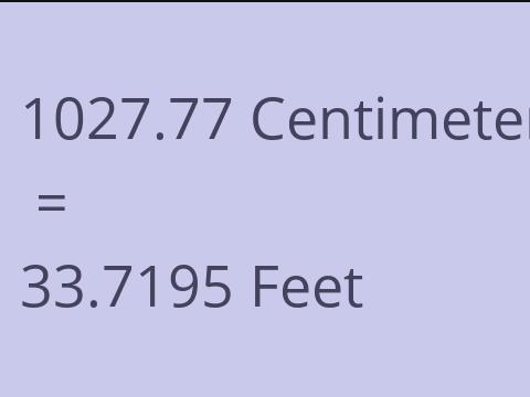 1027.77 CM TO FEET