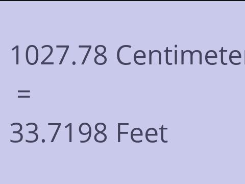 1027.78 CM TO FEET