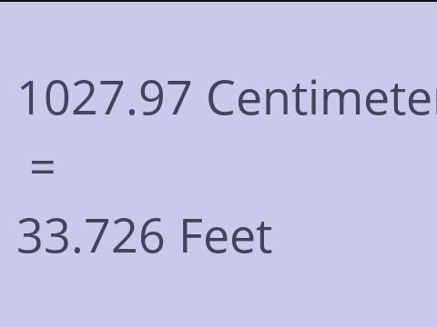 1027.97 CM TO FEET