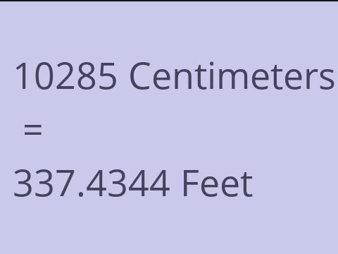 10285 CM TO FEET