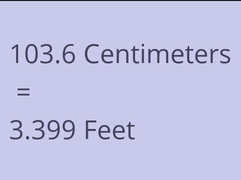 103.6 CM TO FEET