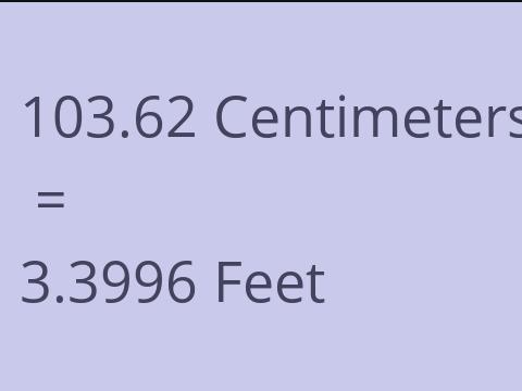 103.62 CM TO FEET