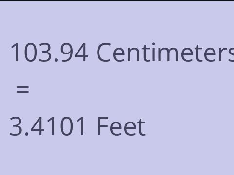 103.94 CM TO FEET