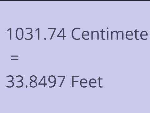 1031.74 CM TO FEET