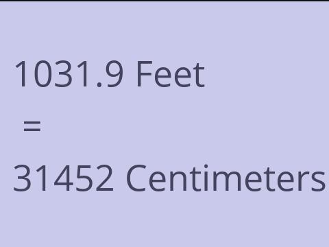 1031.9 FEET TO CM