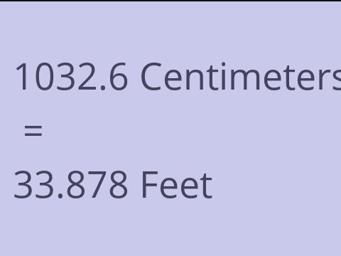 1032.6 CM TO FEET