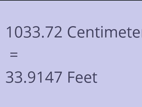 1033.72 CM TO FEET