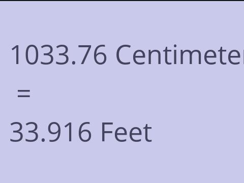 1033.76 CM TO FEET