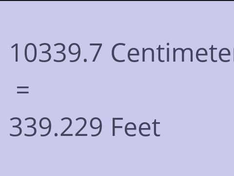 10339.7 CM TO FEET