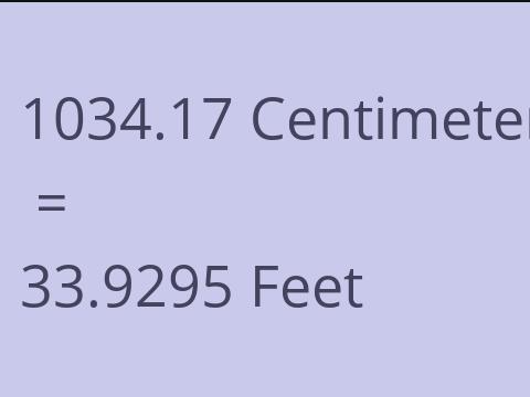 1034.17 CM TO FEET