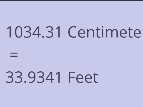 1034.31 CM TO FEET