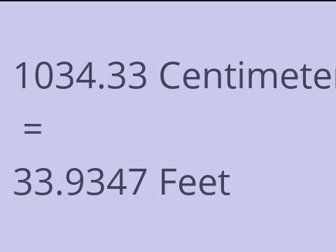 1034.33 CM TO FEET