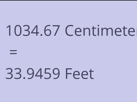 1034.67 CM TO FEET