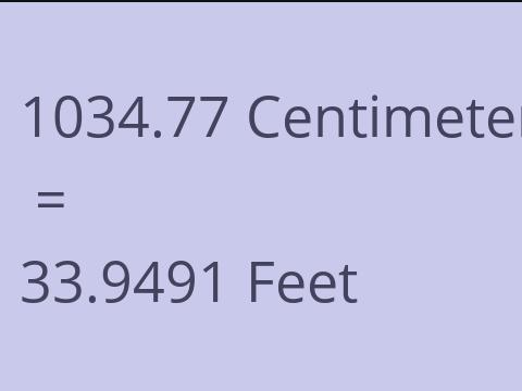 1034.77 CM TO FEET