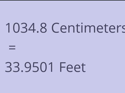 1034.8 CM TO FEET