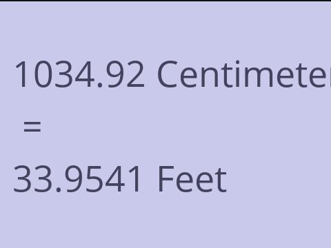 1034.92 CM TO FEET